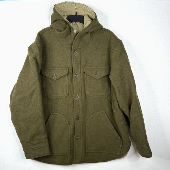 NEW Filson Men's Snohomish Reversible Jacket Coat Hooded Olive Green